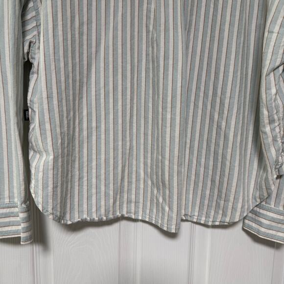 Vans Women's Cotton Striped Button Down Long Sleeve Shirt Size Medium - Picture 13 of 13